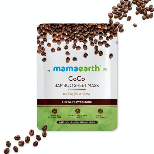 Mamaearth CoCo Bamboo Sheet Mask with Coffee & Cocoa for Skin Awakening