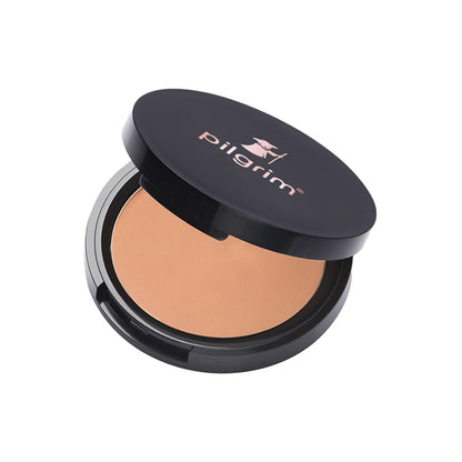 Pilgrim Rich Caramel Matte Finish Compact Powder Absorbs Oil, Conceals & Gives Radiant Skin