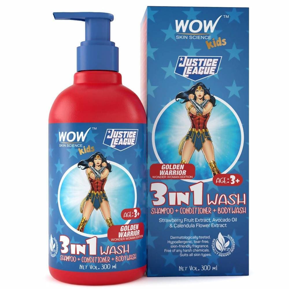 Wow Skin Science Kids 3 in 1 Wash - Golden Warrior Wonder Woman Edition