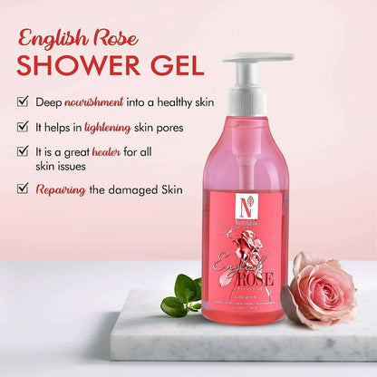 NutriGlow NATURAL'S English Rose Shower Gel With Mulberry Extract For Long Lasting Freshness