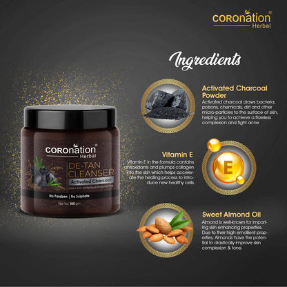 Coronation Herbal Activated Charcoal De-Tan Cleanser