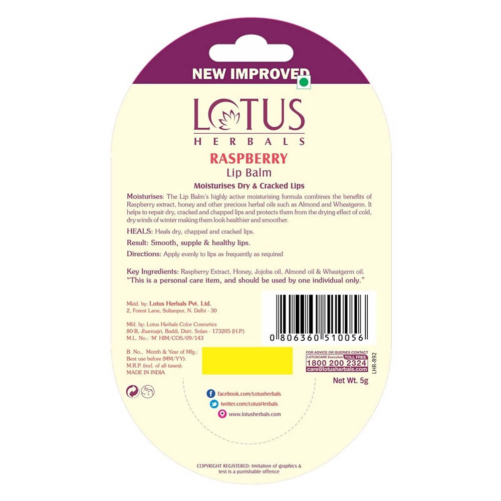 Lotus Herbals Rasberry Lip Balm