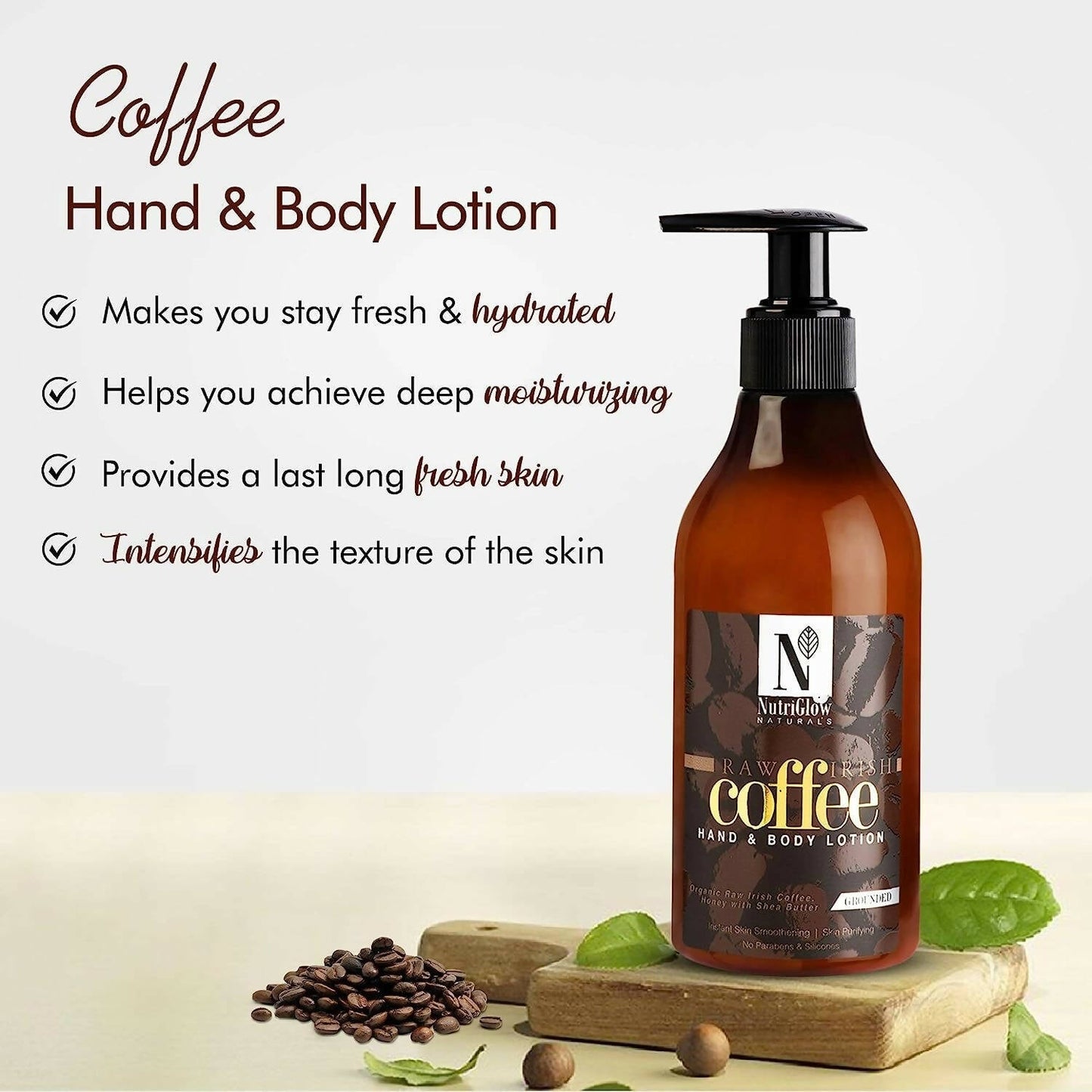 NutriGlow NATURAL'S Raw Irish Coffee Hand and Body Lotion