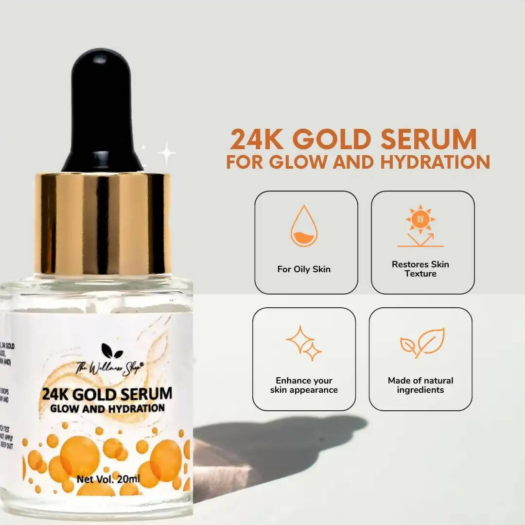 The Wellness Shop 24k Gold Serum for Glow and Hydration