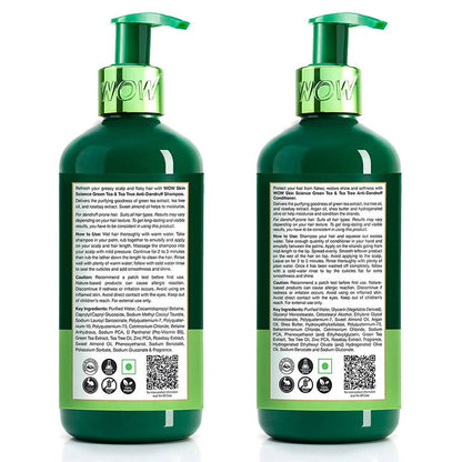 Wow Skin Science Green Tea & Tea Tree Anti-Dandruff Shampoo & Conditioner