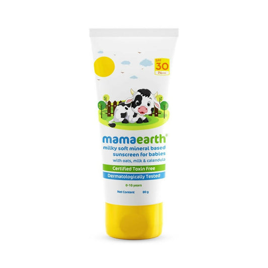 Mamaearth Milky Soft Mineral Based Sunscreen SPF 30 & PA+++ With Oats, Milk and Calendula