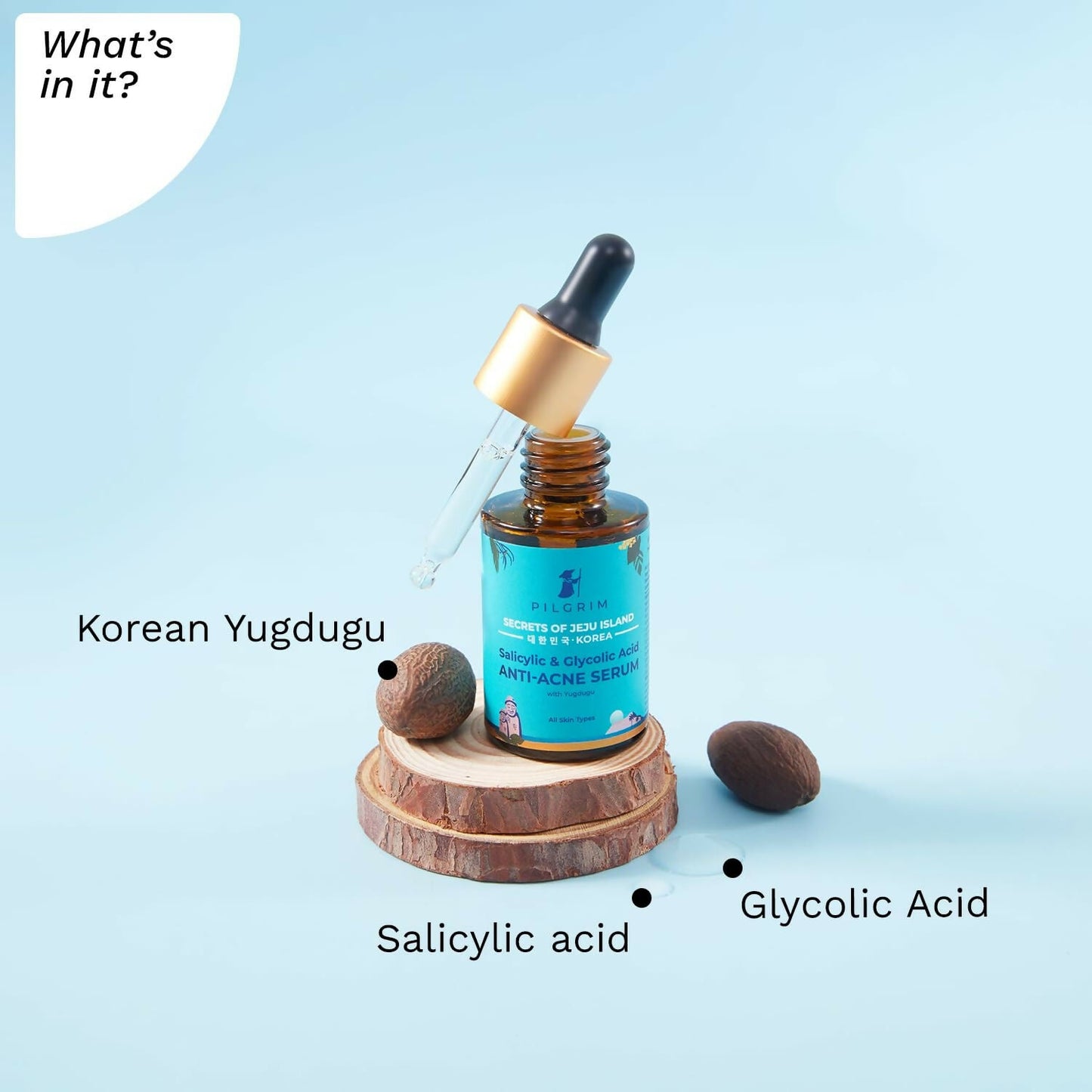 Pilgrim Korean Salicylic Acid 1% + Glycolic Acid 3% Anti Acne Serum For Oily & Acne Prone Skin - Korean Skin Care