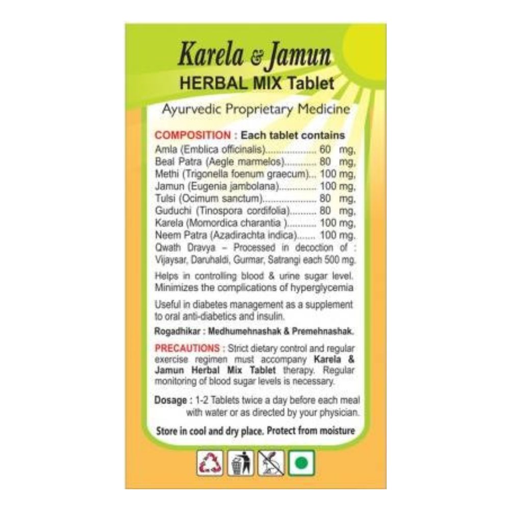 Basic Ayurveda Karela & Jamun Herbal Mix Tablet