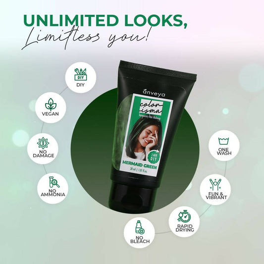 Anveya Colorisma Mermaid Green - Temporary Hair Color