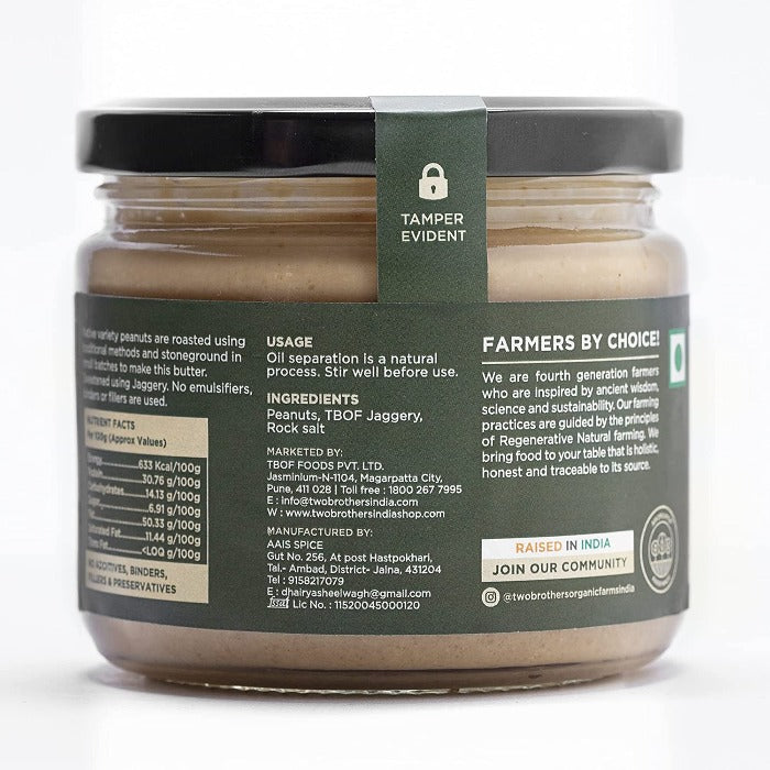 Two Brothers Organic Farms Jaggery Peanut Butter & Plain Peanut Butter-Creamy