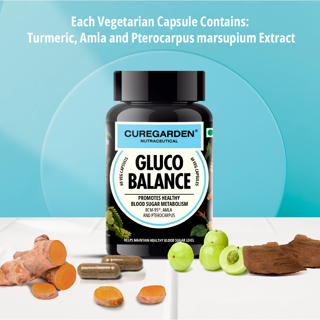 Curegarden Natural Gluco Balance Veg Capsules