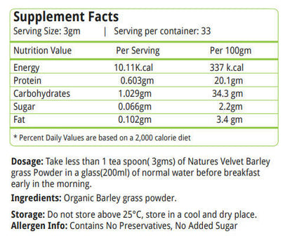 Nature's Velvet Barley Grass Powder