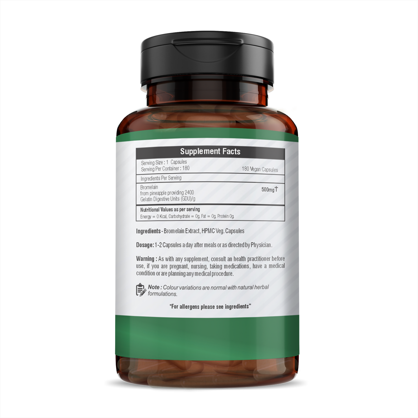 H&C Herbal Bromelain Veg Capsules