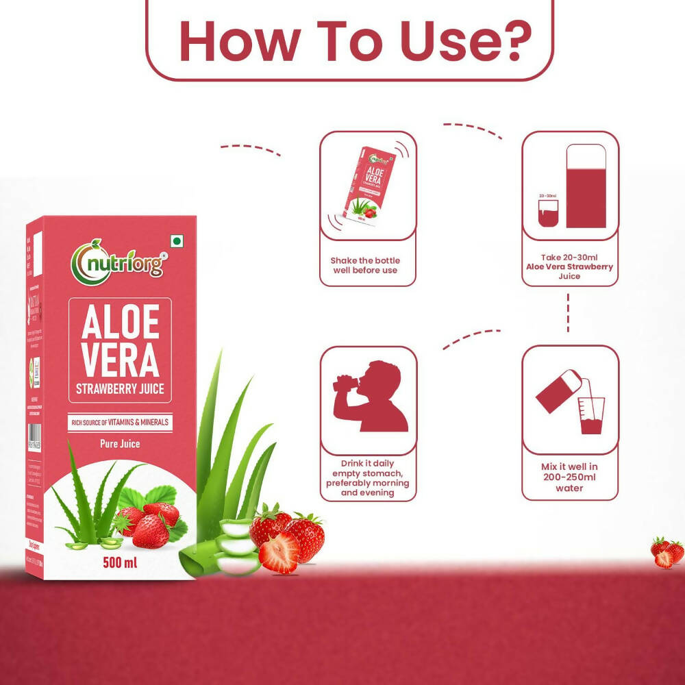 Nutriorg Aloevera Strawberry Juice