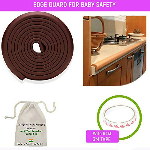Safe-O-Kid Edge Guards 5 Mtr, Brown For Kids Protection -  USA, Australia, Canada 