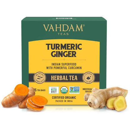 Vahdam Turmeric Ginger Herbal Tea Bags