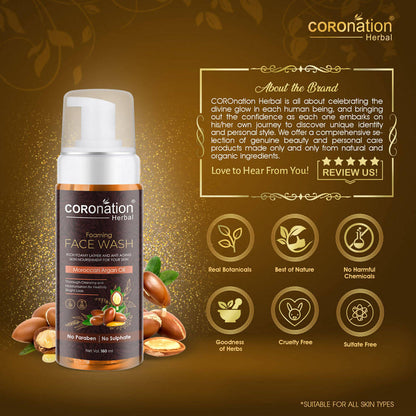 Coronation Herbal Moroccan Argan Oil Foaming Face Wash