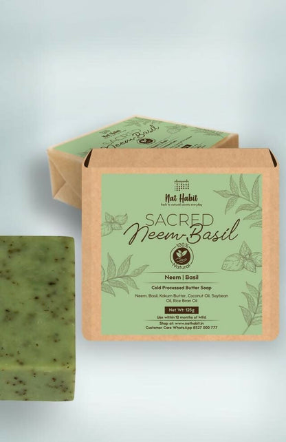 Nat Habit Cold Processed Sacred Neem-Basil Soap