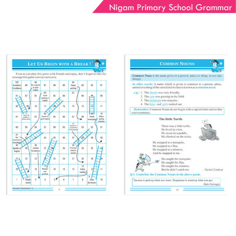 Nigam My Blue Book of Primary School Grammar * Suffix, Prefix, Homophones, Sentences, Preposition, Adverbs, Verbs, Pronouns, Adjectives, Nouns