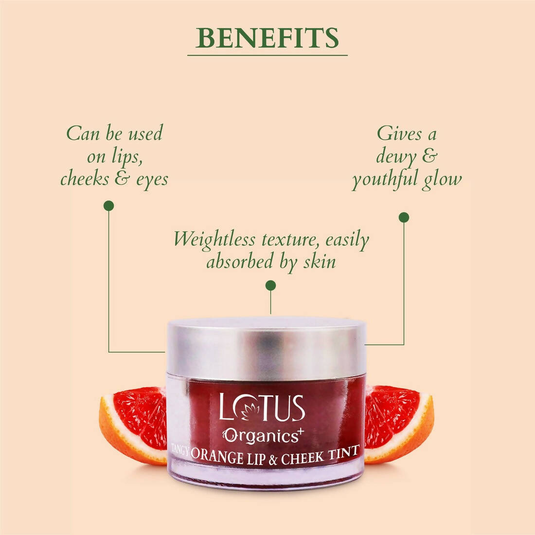 Lotus Organics+ Tangy Orange Lip & Cheek Tint