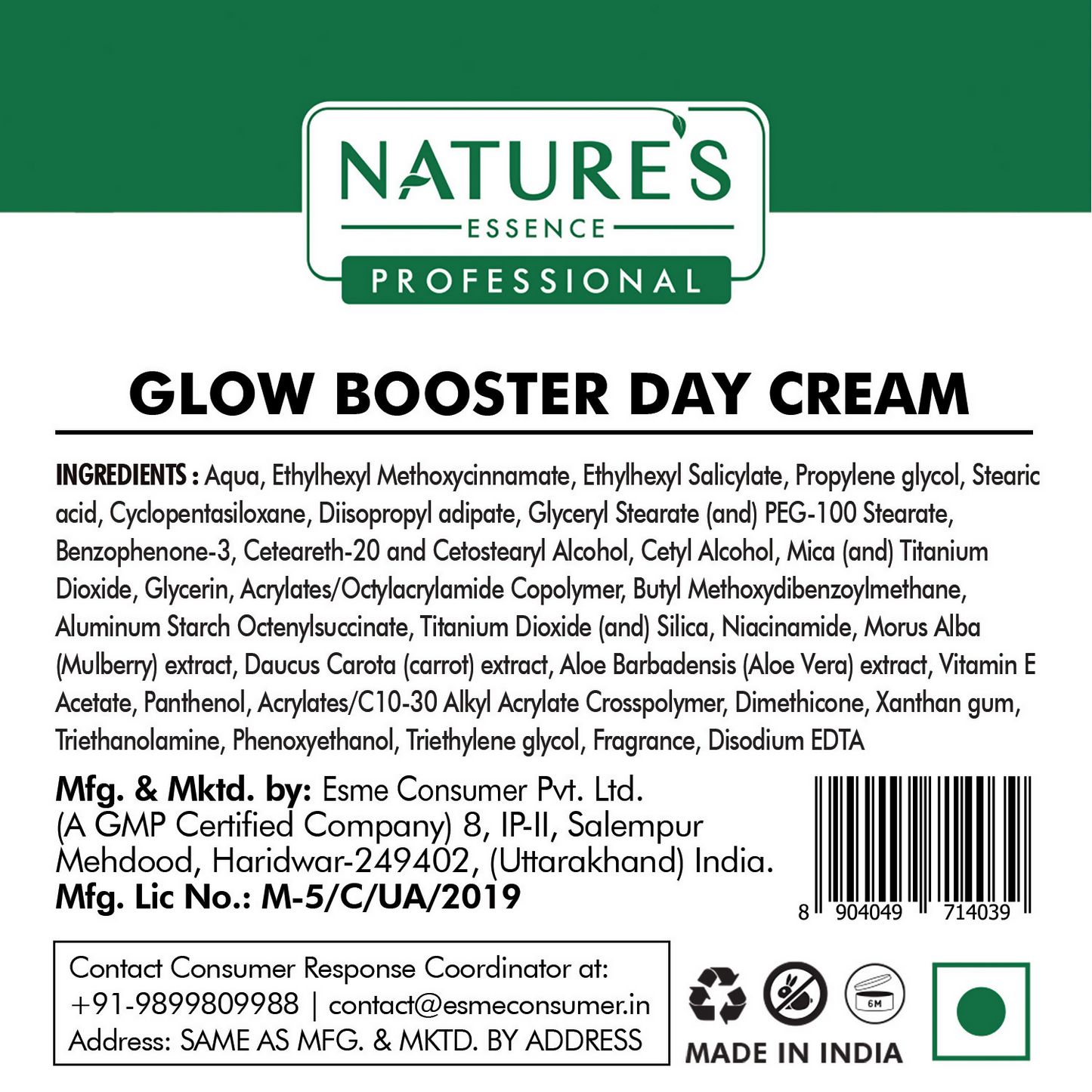 Nature's Essence Professional Facialist Glow Booster Day Cream