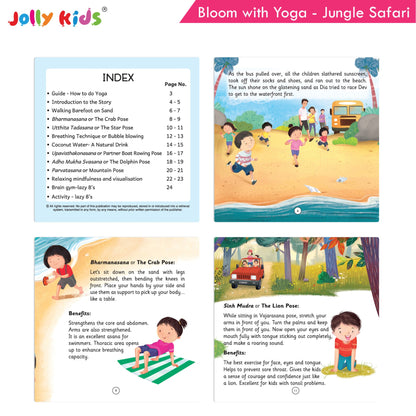 Jolly Kids Bloom With Yoga Books For Kids| Set of 4| Ages 3 - 7 Year| Yoga in Different Places Like Jungle, Beach, Schools, Gardens etc.