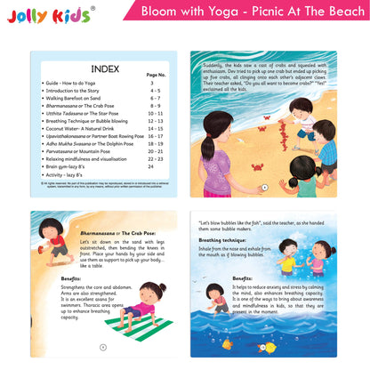 Jolly Kids Bloom With Yoga Books For Kids| Set of 4| Ages 3 - 7 Year| Yoga in Different Places Like Jungle, Beach, Schools, Gardens etc.