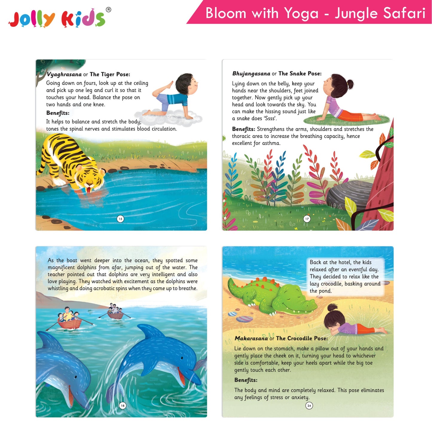 Jolly Kids Bloom With Yoga Books For Kids| Set of 4| Ages 3 - 7 Year| Yoga in Different Places Like Jungle, Beach, Schools, Gardens etc.