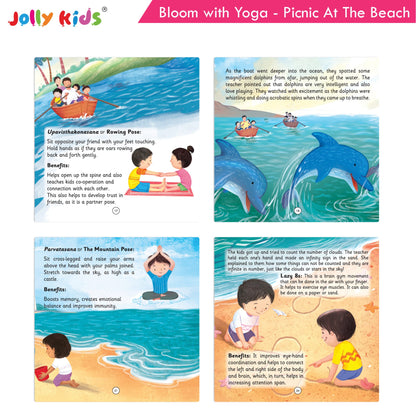 Jolly Kids Bloom With Yoga Books For Kids| Set of 4| Ages 3 - 7 Year| Yoga in Different Places Like Jungle, Beach, Schools, Gardens etc.