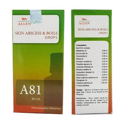 Allen Homeopathy A81 Skin Abscess And Boils Drops