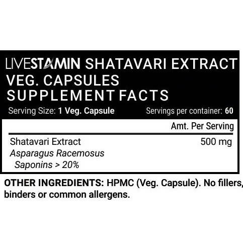 Livestamin Shatavari Extract Capsules