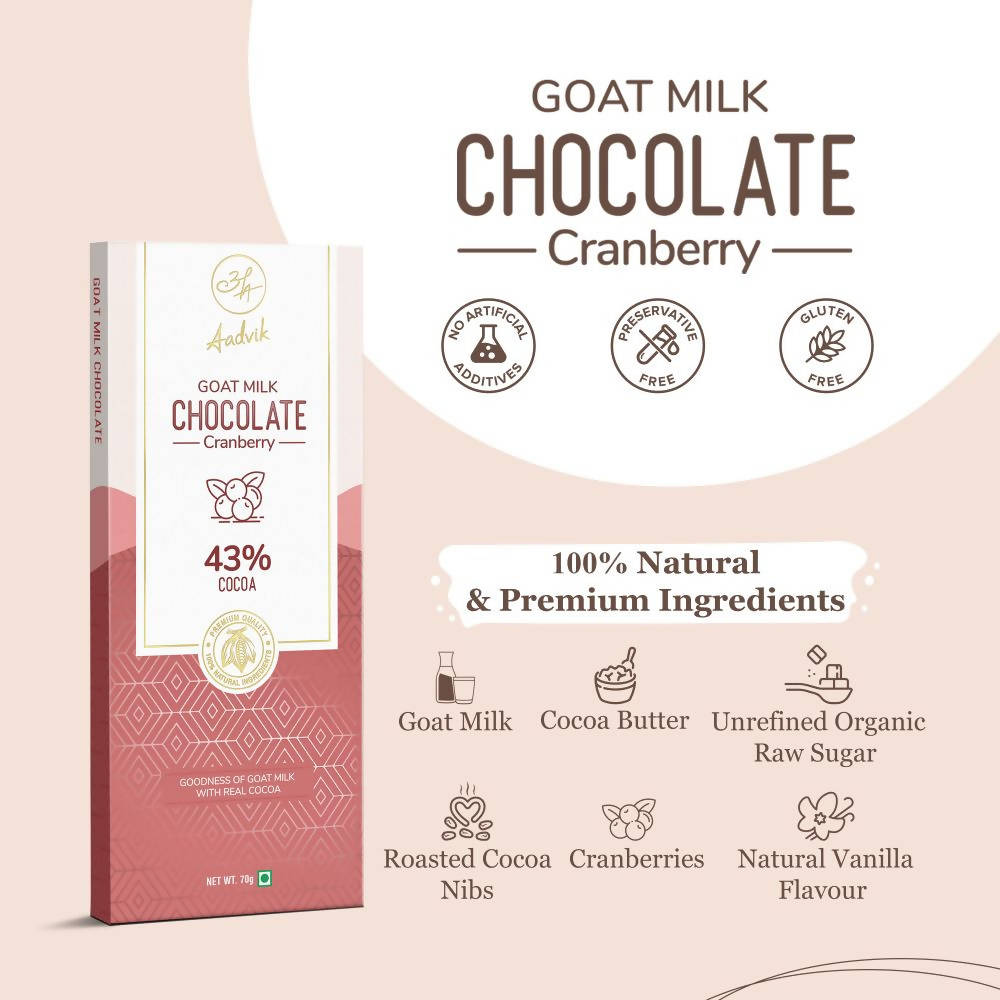 Aadvik Goat Milk Chocolate - Cranberry