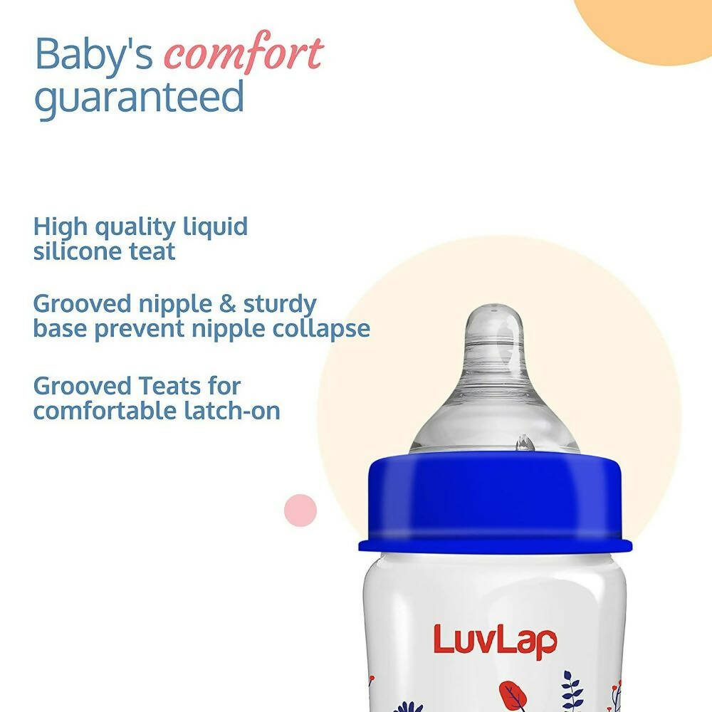 LuvLap Anti-Colic Wide Neck Natura Flo Baby Feeding Bottle