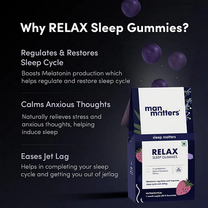 Man Matters Relax Melatonin Sleep Gummies - No Added Sugar