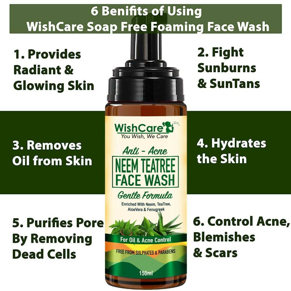 Wishcare Anti Acne Neem TeaTree Foaming Face Wash