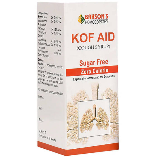 Bakson's Homeopathy Kof Aid Syrup Sugar Free - buy in USA, Australia, Canada