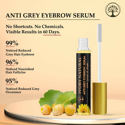 Ivory Natural Grey Eyebrow Serum - Rejuvenates, Nourishes, And Restores Natural Color Of Eyebrows