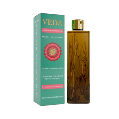 Veda Ayurvedic Cold Pressed Hair Oil - Ayurvedic Jadi Butis Infused Oil - Distacart