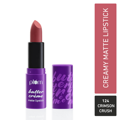 Plum Butter Cr??me Matte Lipstick Crimson Crush - 124 (Carmine Pink)