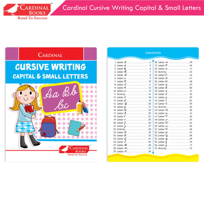 Cardinal Cursive Alphabet Capital and Small Letter Writing Practice Books for Kids| Set of 3|Kindergarten Book for Kids Ages 3-7 Years