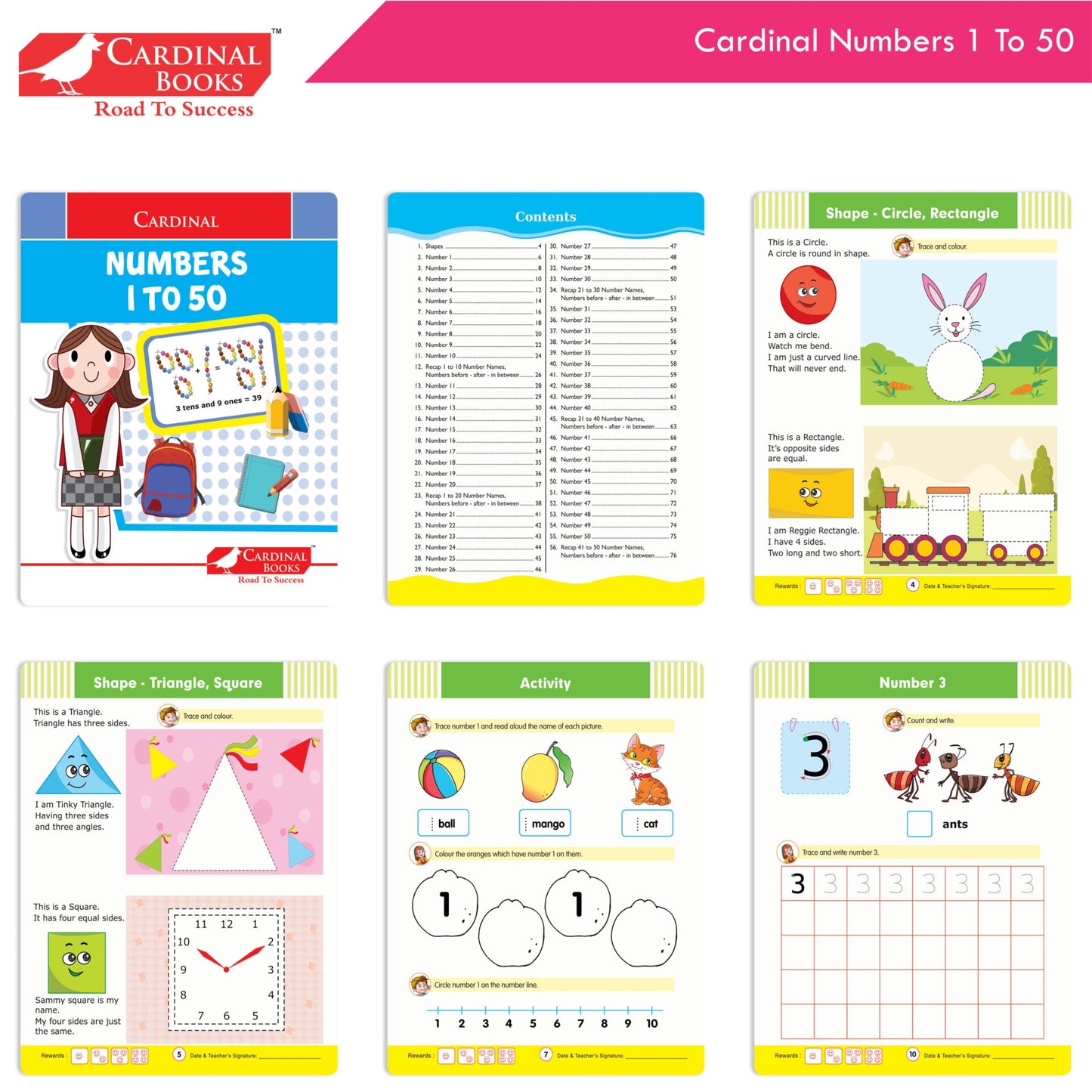 Cardinal Fun Learning Junior KG Activity Books Set of 6|Number| Rhymes & Story| Phonic| English & Maths Skill| Colouring Book For Kids Ages 4-5 Years