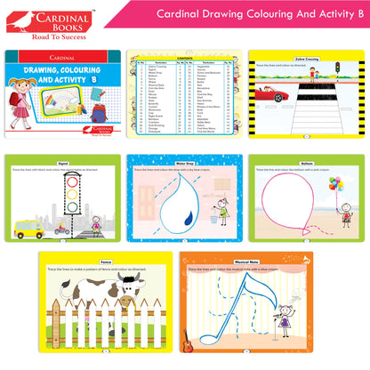 Cardinal Fun Learning Junior KG Activity Books Set of 6|Number| Rhymes & Story| Phonic| English & Maths Skill| Colouring Book For Kids Ages 4-5 Years