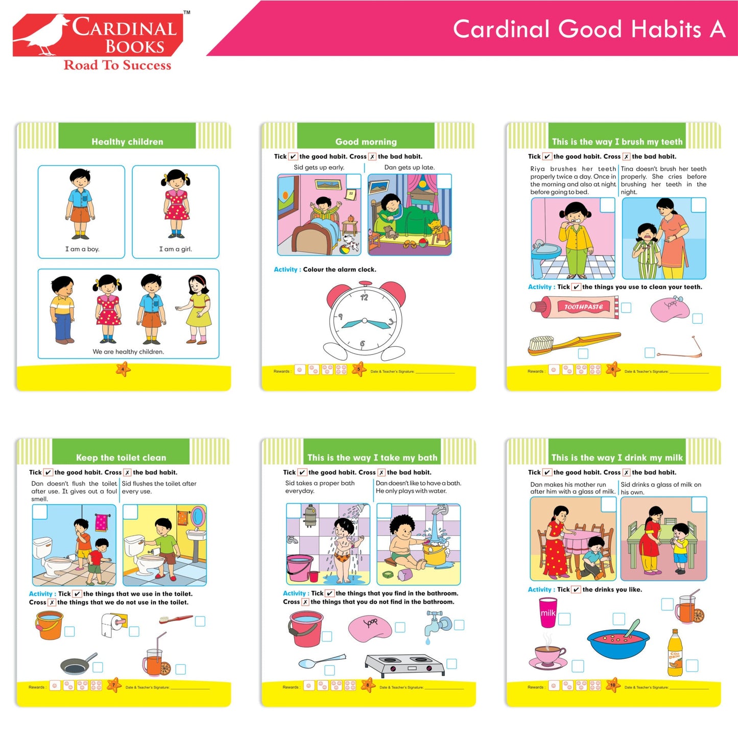 Cardinal General Knowledge Book Set 1 (Set of 3)|Good Habit A| Hindi Sulekhan Bhag 0| Tell Me More A| Combo Book Set| Ages 3-7 Years