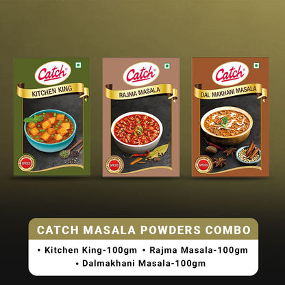 Catch Masala Powder Combo - Kitchen King 100 gms + Rajma Masala 100 gms + Dalmakhani Masala 100 gms