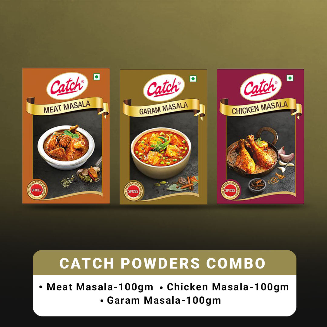 Catch Masala & Spices - Meat Masala 100 gms + Chicken Masala 100 gms + Garam Masala 100 gms