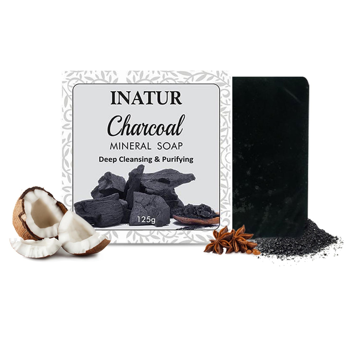 Inatur Charcoal Mineral Soap Deep Cleansing & Purifying