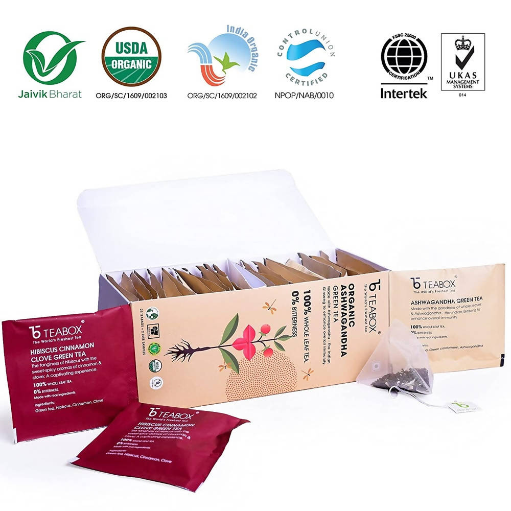 Teabox Organic Ashwagandha Green Tea Bags