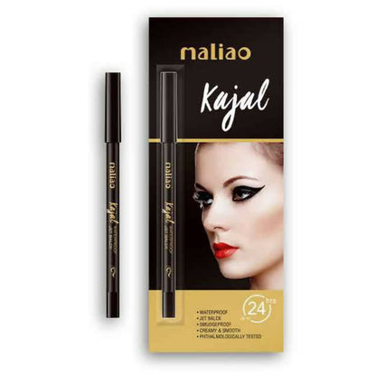 Maliao 24Hrs Stay Waterproof Smudgeproof Black Kajal - BUDNE