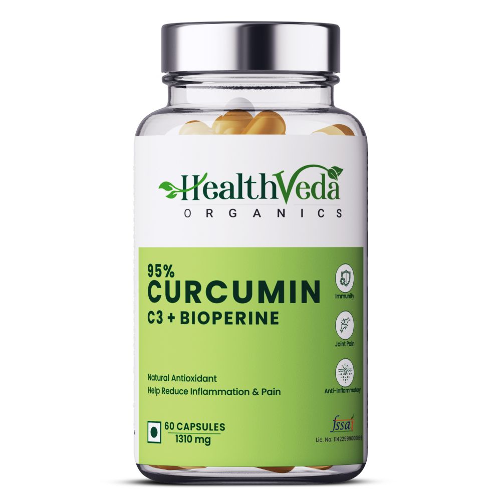 Health Veda Organics Curcumin C3 + Bioperine Capsules - BUDNE