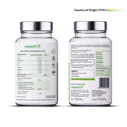 Health Veda Organics Curcumin C3 + Bioperine Capsules